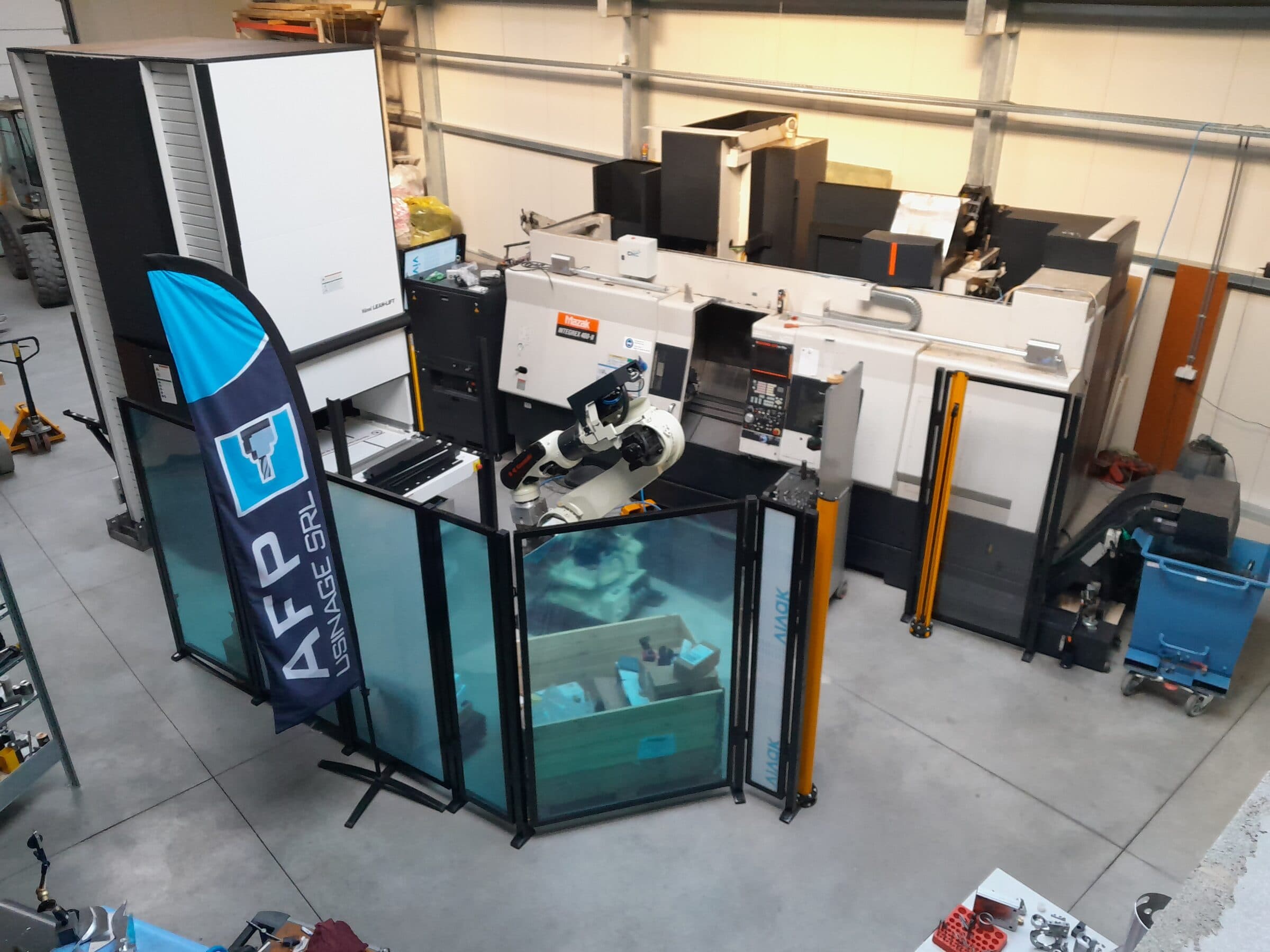 The automated robotic cell at AFP Usinage